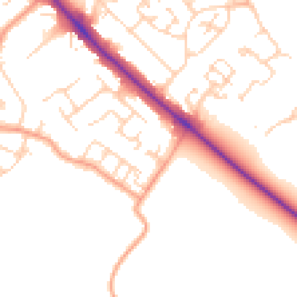 Daytime road noise heatmap for LU6 3SD