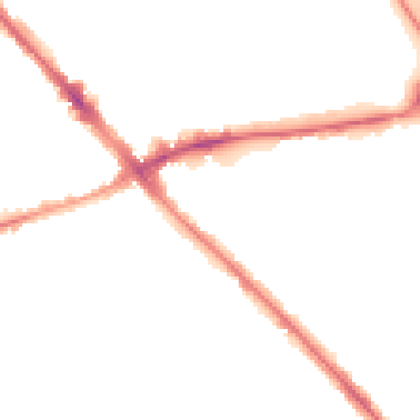 Night-time road noise heatmap for LU6 3SE