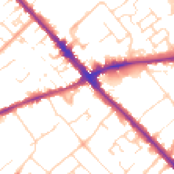 Daytime road noise heatmap for LU6 3SN
