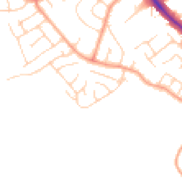 Daytime road noise heatmap for LU6 3TA