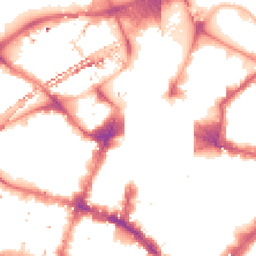 Night-time road noise heatmap for M1 1AD