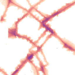 Night-time road noise heatmap for M1 1DN