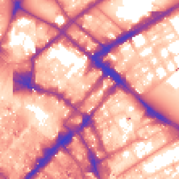 Daytime road noise heatmap for M1 1FN