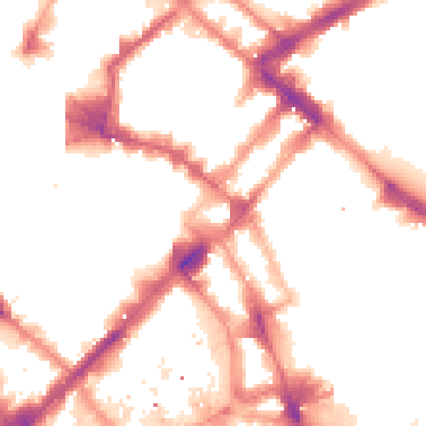 Night-time road noise heatmap for M1 1HP