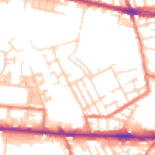 Daytime road noise heatmap for M11 1AP