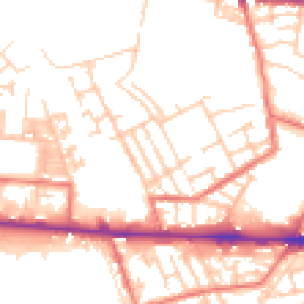 Daytime road noise heatmap for M11 1AS