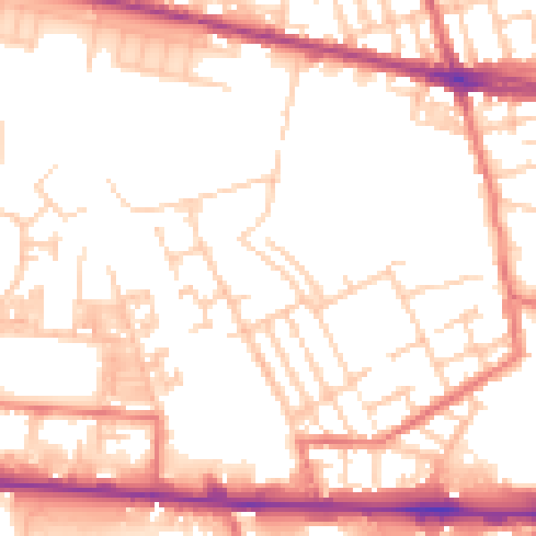 Daytime road noise heatmap for M11 1AX