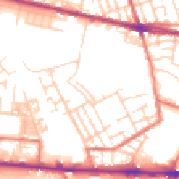 Daytime road noise heatmap for M11 1AY