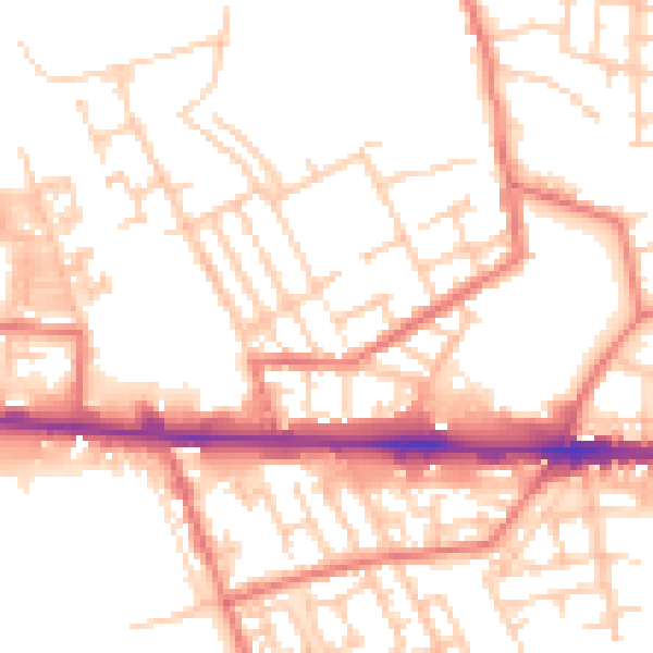 Daytime road noise heatmap for M11 1BD