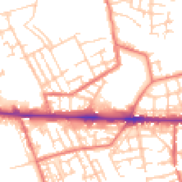 Daytime road noise heatmap for M11 1BF