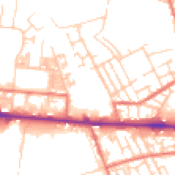 Daytime road noise heatmap for M11 1BN