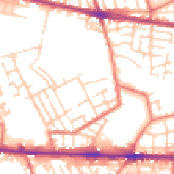 Daytime road noise heatmap for M11 1DP