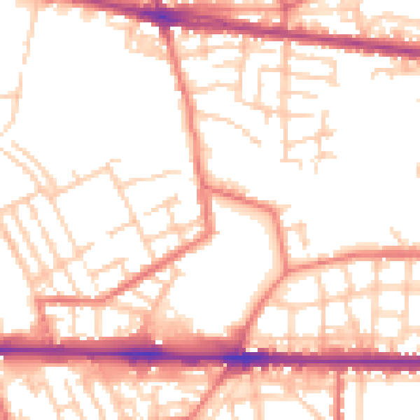 Daytime road noise heatmap for M11 1DR