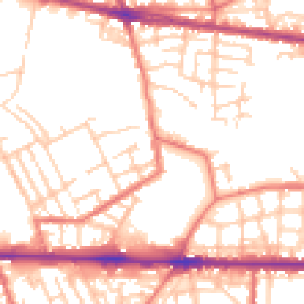 Daytime road noise heatmap for M11 1DS