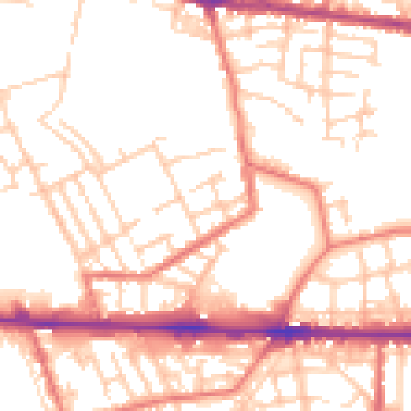 Daytime road noise heatmap for M11 1GD