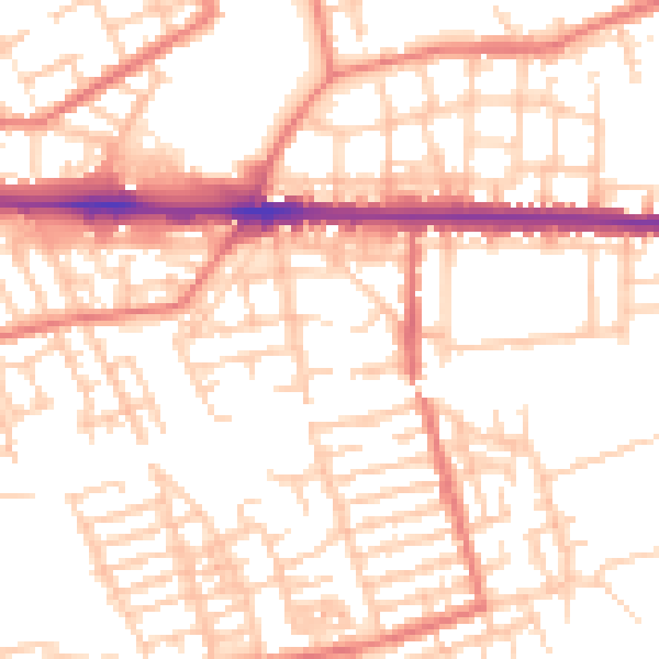 Daytime road noise heatmap for M11 1LB