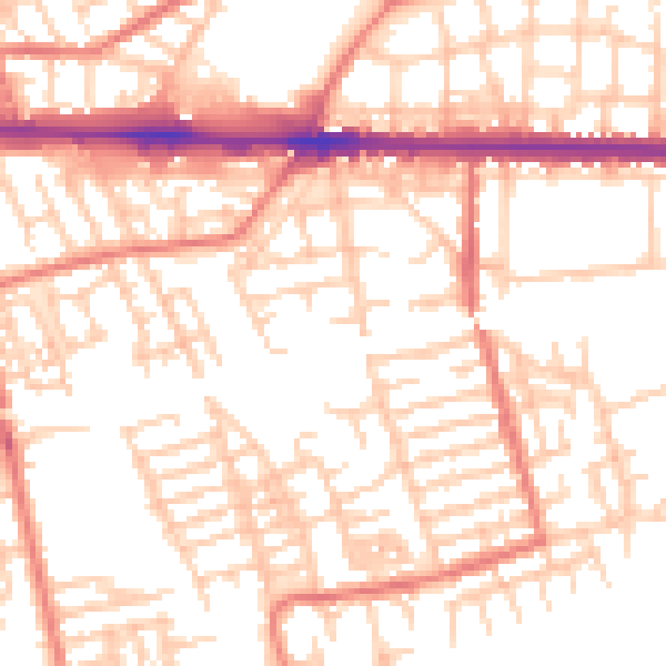 Daytime road noise heatmap for M11 1LL