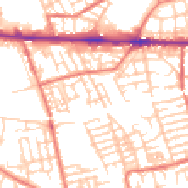 Daytime road noise heatmap for M11 1WN