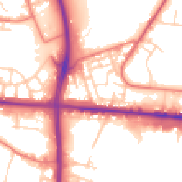 Daytime road noise heatmap for M11 2BF