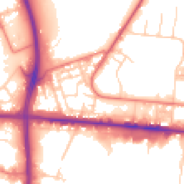 Daytime road noise heatmap for M11 2FG