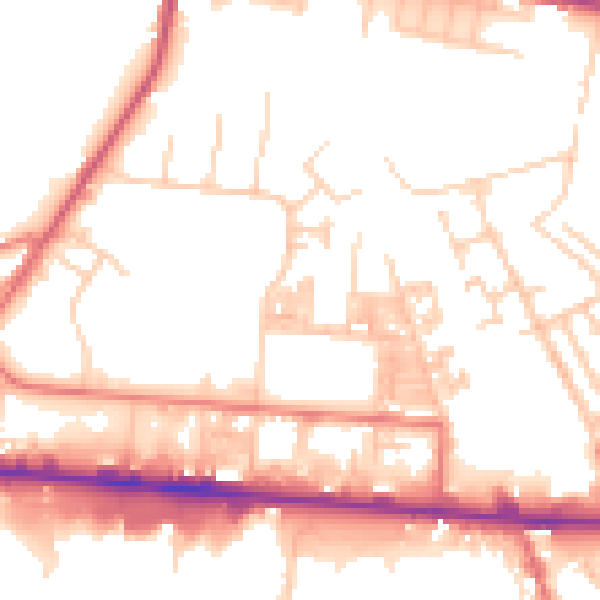 Daytime road noise heatmap for M11 2JT