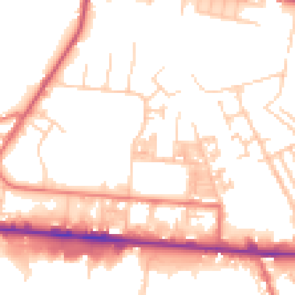 Daytime road noise heatmap for M11 2JU