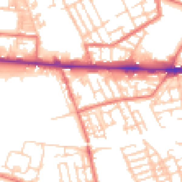 Daytime road noise heatmap for M11 2LH