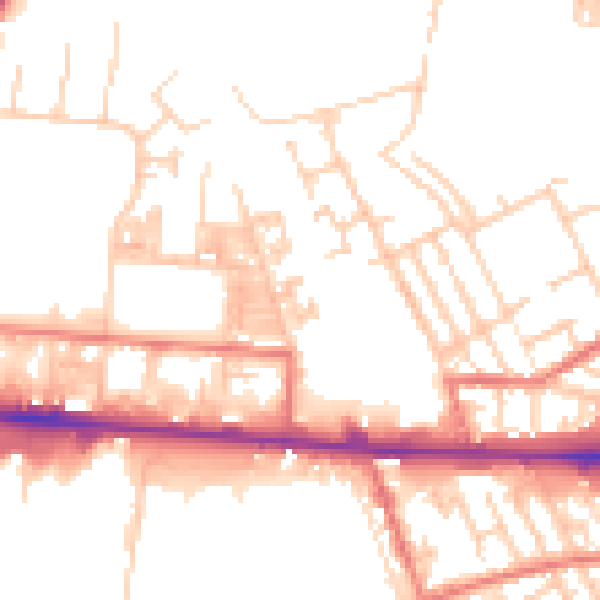 Daytime road noise heatmap for M11 2ZN