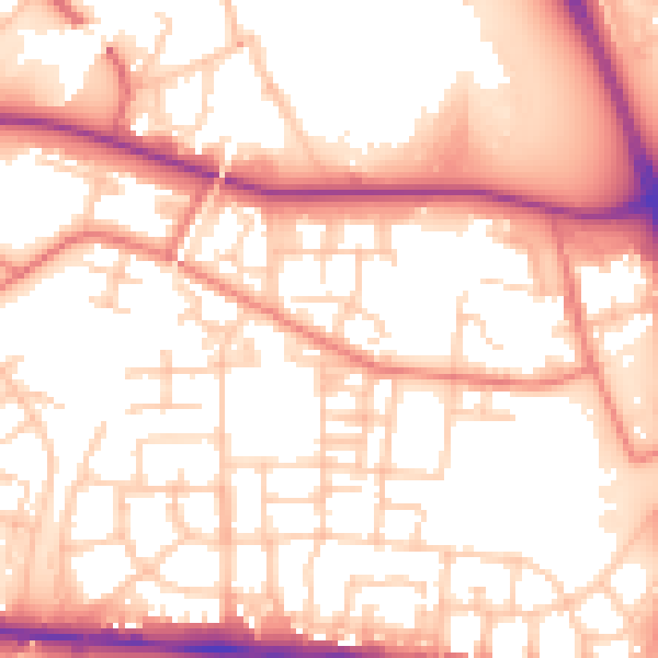 Daytime road noise heatmap for M11 3AS