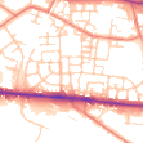 Daytime road noise heatmap for M11 3DH