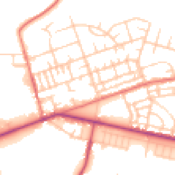 Daytime road noise heatmap for M11 4EH