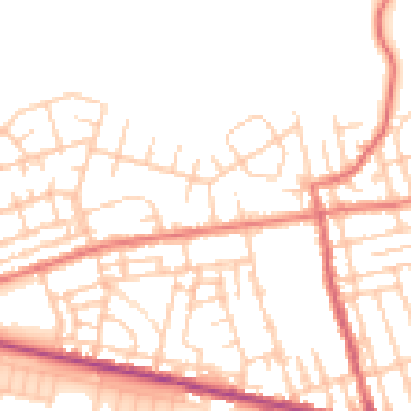 Daytime road noise heatmap for M11 4LQ