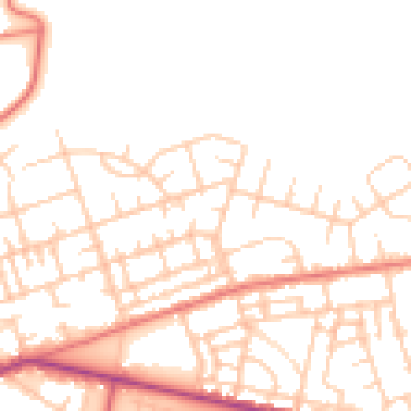 Daytime road noise heatmap for M11 4RN