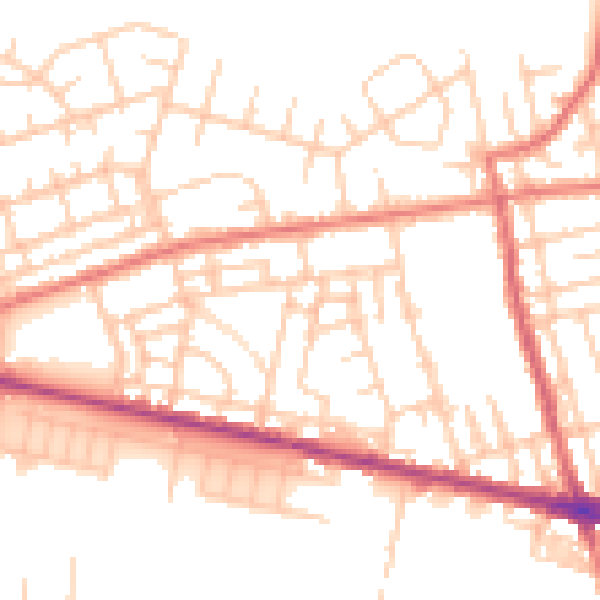 Daytime road noise heatmap for M11 4SA