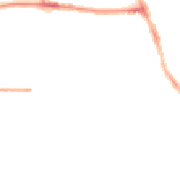 Night-time road noise heatmap for M14 4BL