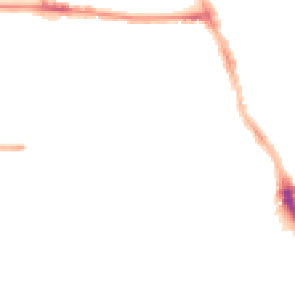 Night-time road noise heatmap for M14 4BW