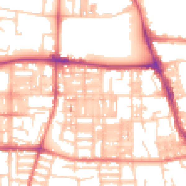 Daytime road noise heatmap for M14 4DR