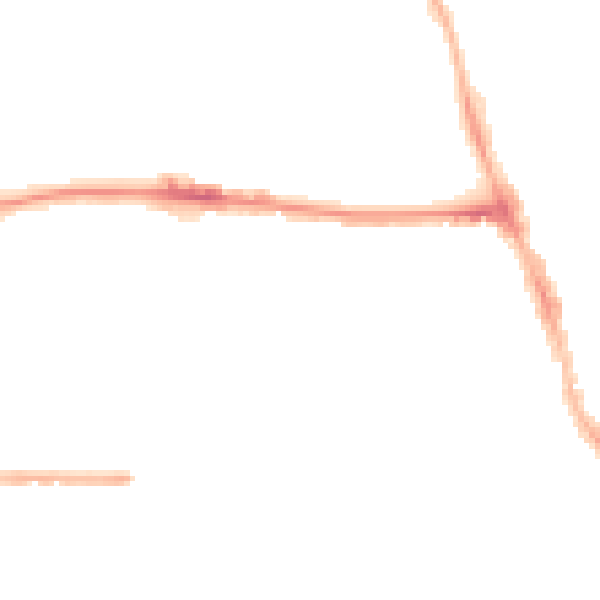 Night-time road noise heatmap for M14 4DR