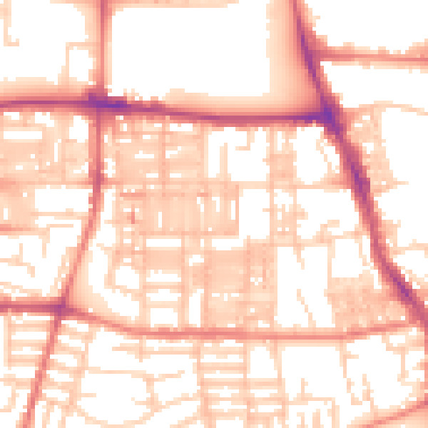 Daytime road noise heatmap for M14 4DT