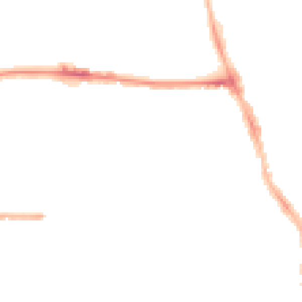 Night-time road noise heatmap for M14 4DT