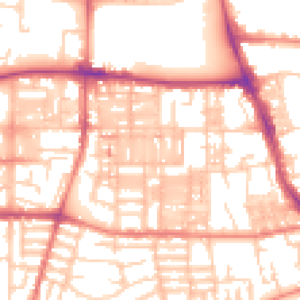 Daytime road noise heatmap for M14 4DX