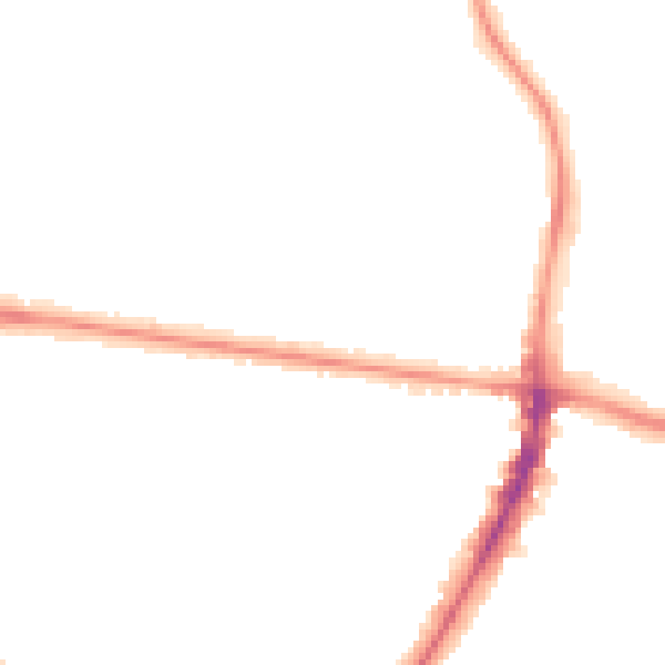 Night-time road noise heatmap for M14 6DZ