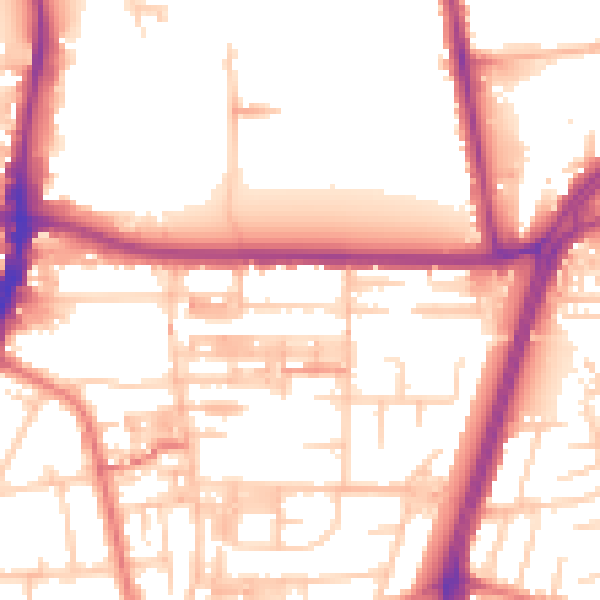 Daytime road noise heatmap for M14 6PT