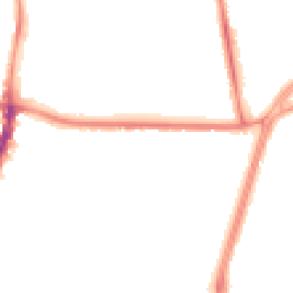 Night-time road noise heatmap for M14 6PT