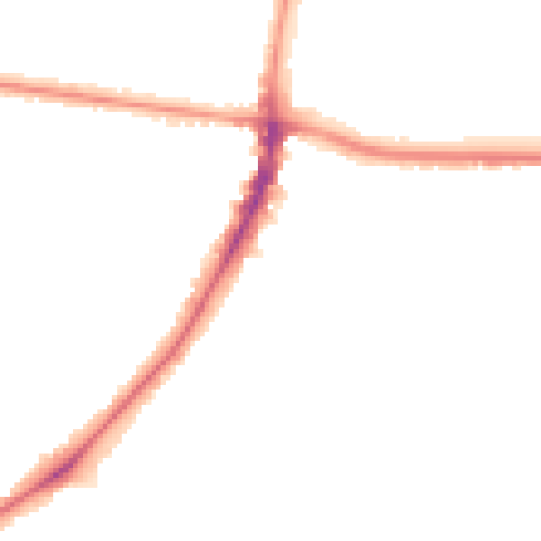 Night-time road noise heatmap for M14 6XW