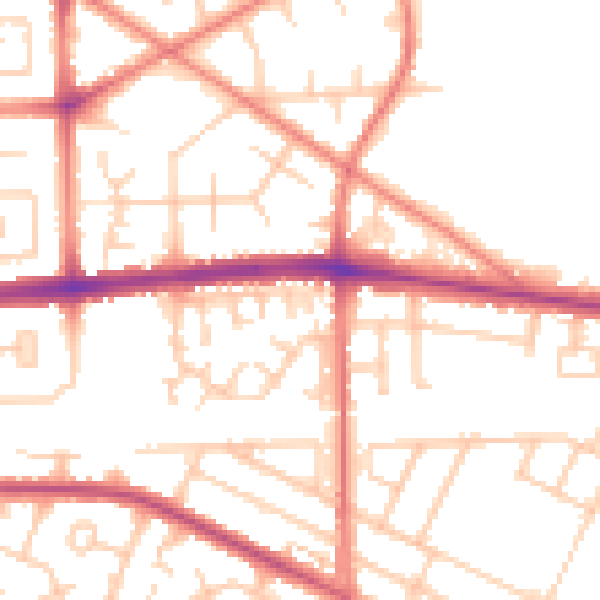 Daytime road noise heatmap for M14 7FF