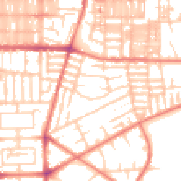 Daytime road noise heatmap for M14 7GS