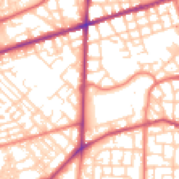 Daytime road noise heatmap for M15 4AG