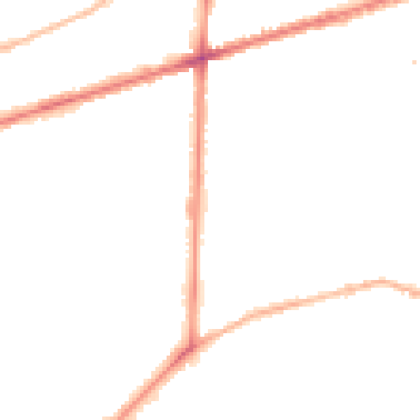 Night-time road noise heatmap for M15 4AG
