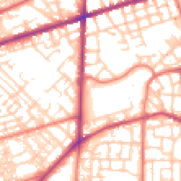 Daytime road noise heatmap for M15 4AS